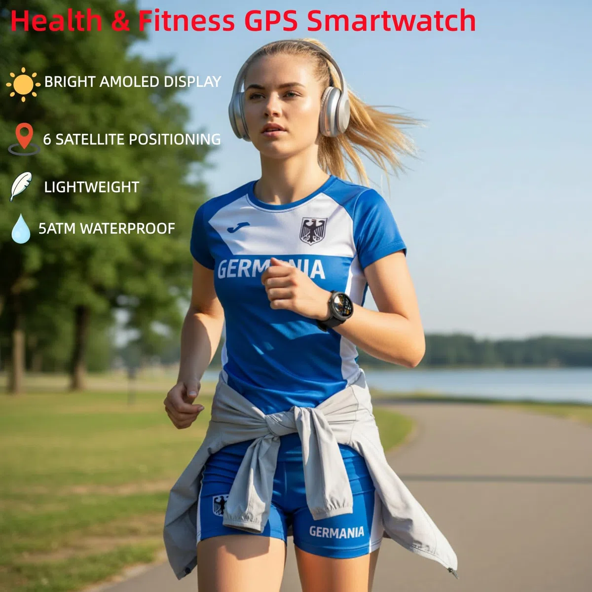 AIEK Smartwatch Damski Okrągły, 1,32" AMOLED Smart Watch z funkcją telefonu, 170+ trybów sportowych, zegarek sportowy 5 ATM wodoodporny Fitness z pulsometrem, monitorem snu, krokomierzem, zegarki