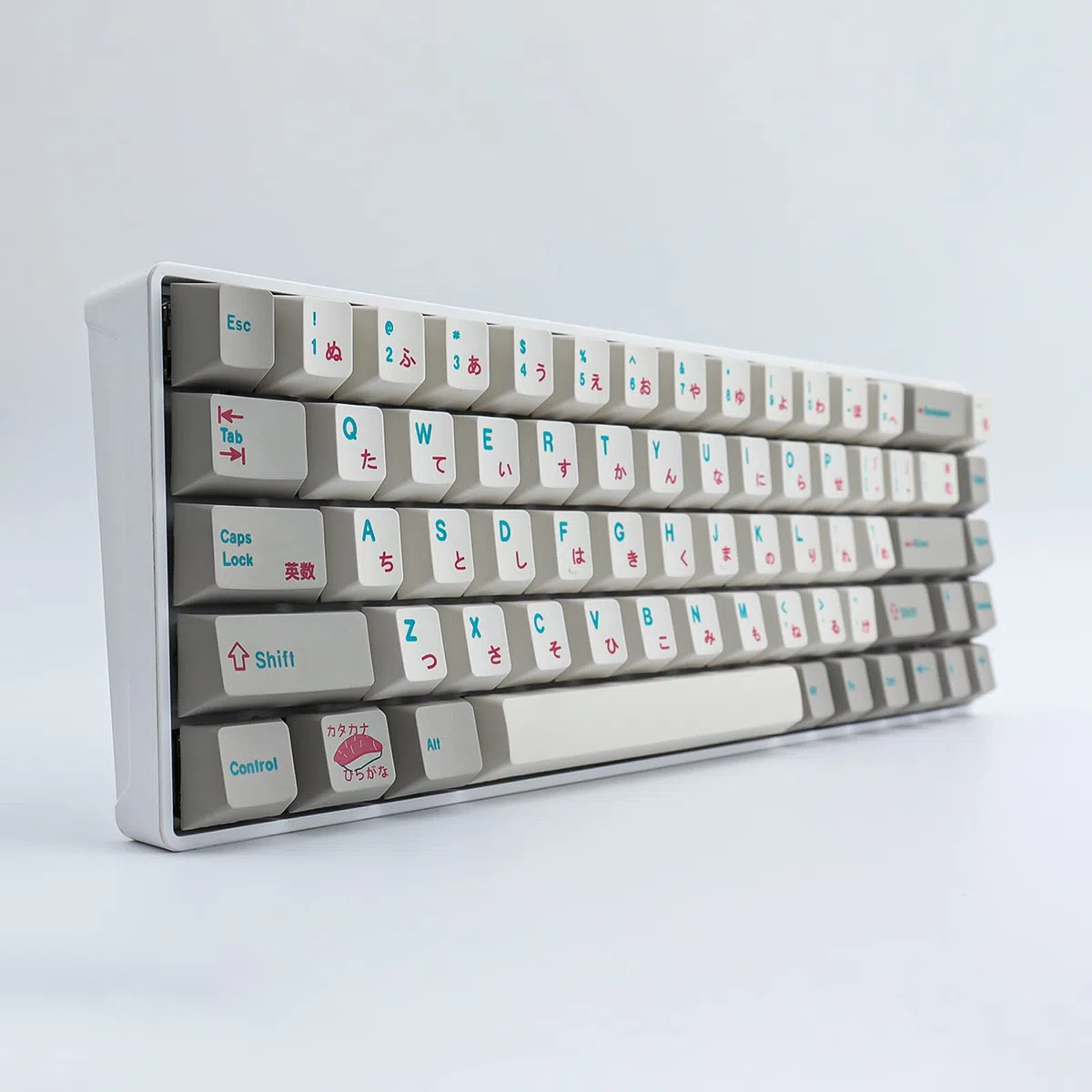 Nasadki klawiszy PBT, 124 klawisze, japońskie klawisze, niestandardowy zestaw do sushi z profilem Spacebar 7U, do układu ANSI (US), przełączniki Cherry MX, klawisze mechaniczne