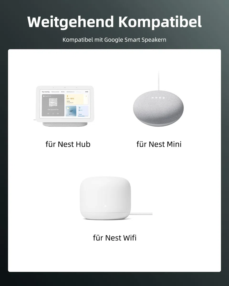 Superer 15W Kabel ładowarka Kompatybilny z Google Nest Hub, Nest-WiFi Router, Nest Mini 2. Generacji