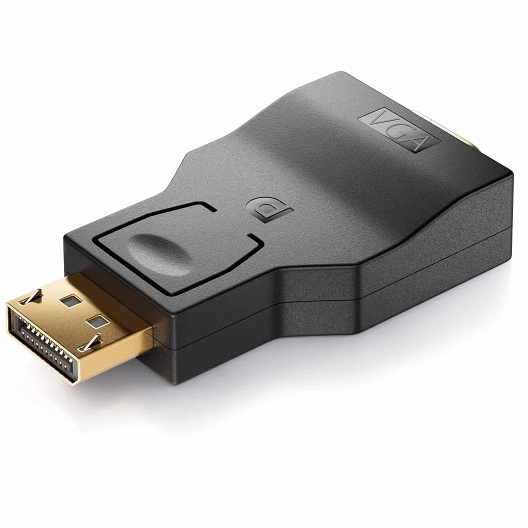 deleyCON Kabel Przejściowy z Displayport na VGA - Kabel Przejściowy z Wtyczki DP Displayport na Gniazdo VGA Pozłacane Styki do Podłączenia Telewizora Projektora Komputera Laptopa Notebooka