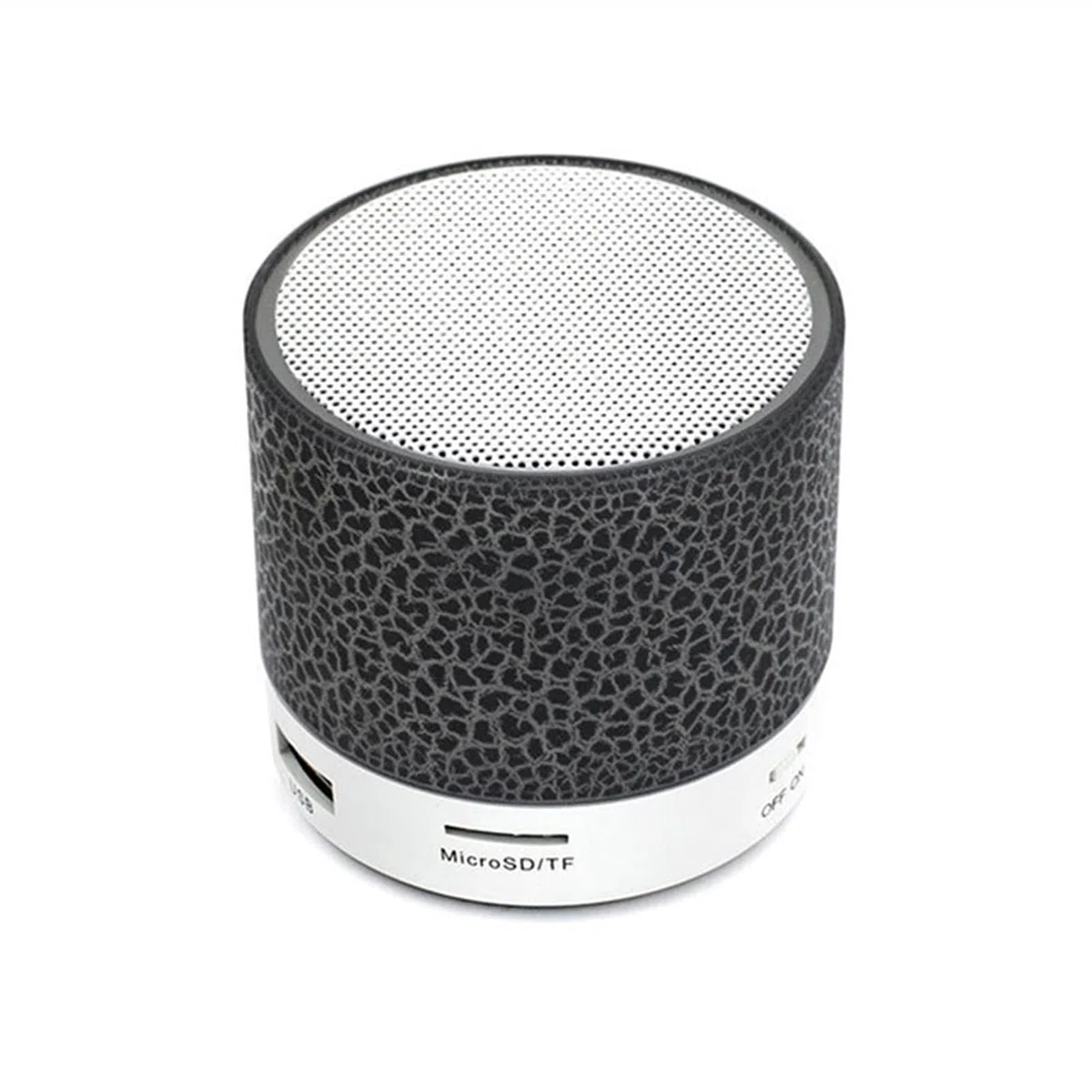 Części głośnika Głośnik Bluetooth Mini głośnik bezprzewodowy Crack LED Karta TF USB Subwoofer Przenośna kolumna dźwięku muzycznego MP3 na telefon komórkowy na PC (kolor: czarny) little surprise