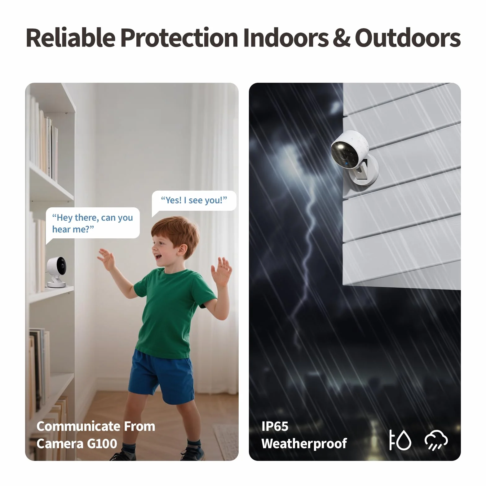 Aqara G100, Wewnętrzna/Zewnętrzna Kamera Bezpieczeństwa 2K, Bezpieczne Wideo HomeKit, 2-Kierunkowy Dźwięk, Wykrywanie AI, kąt widzenia 140°, Wi-Fi 6, Obsługuje HomeKit, Alexa, Google i IFTTT,Czarny
