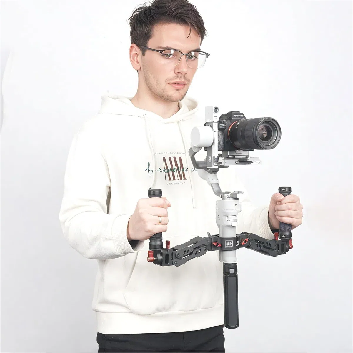 DF DIGITALFOTO ARES Z Axis Spring Dual Handle, elastyczny tłumiący odłączany podwójny uchwyt gimbala, kompatybilny z ZHIYUN Crane 2 MOZA FEIYU DJI Ronin S/S2/RS3/RS3 Pro 3 Axis Gimbal