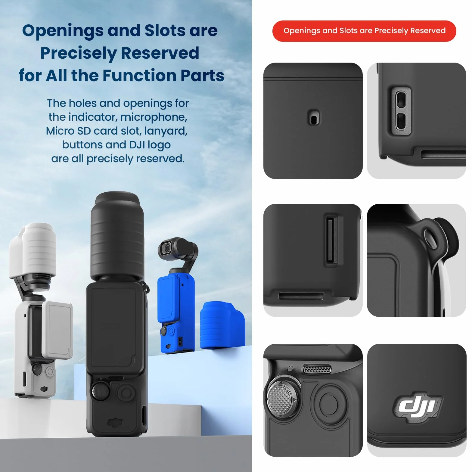 DJI Osmo Pocket 3 Silikonowy Pokrowiec Ochronny Ręczny Gimbal Akcesoria Szary
