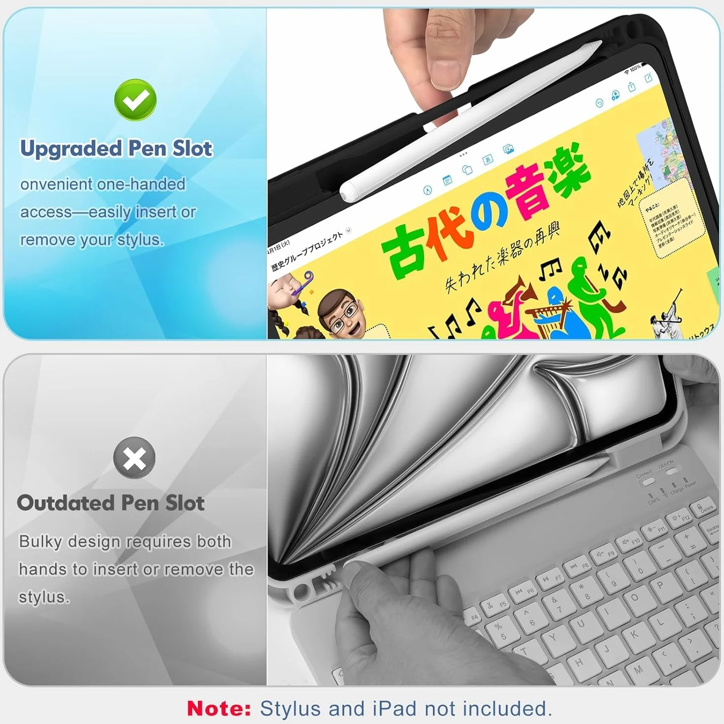 Etui z podświetlaną klawiaturą do iPad Air 11" 2026/2025/2024 M4/M3/M2 i iPad Air 5/4 10,9" (2022/2020), klawiatura magnetyczna zdejmowana, obudowa TPU, Czarny