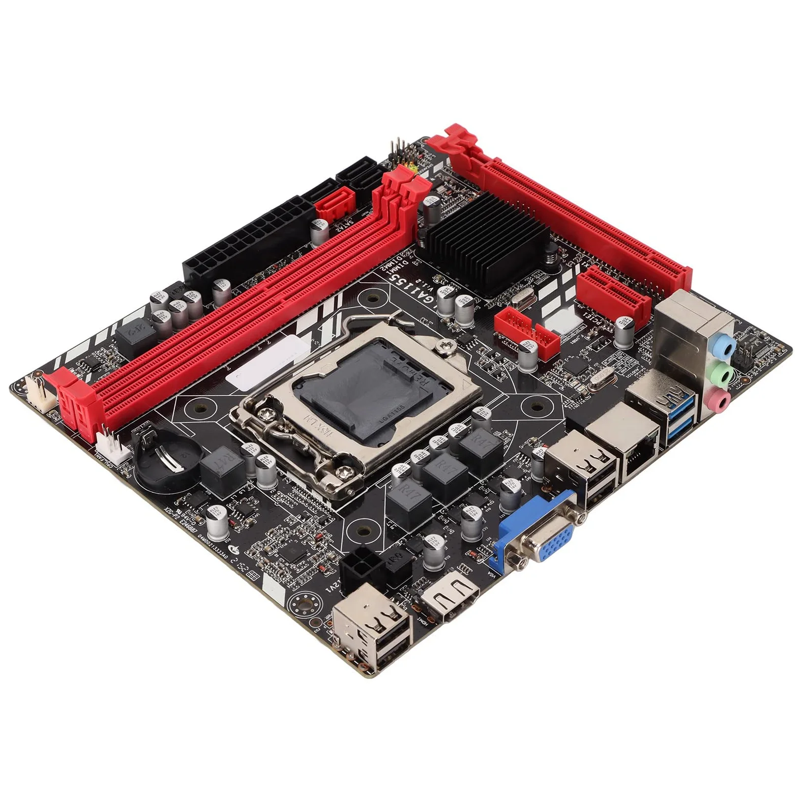 Komputerowa Płyta Główna do Komputera Stacjonarnego, Obsługa Płyty Głównej DDR3 1155 Pinów I3 I5 I7 Procesor 2 DDR3 100M Interfejs Sieciowy Stabilna Płyta Główna do Gier