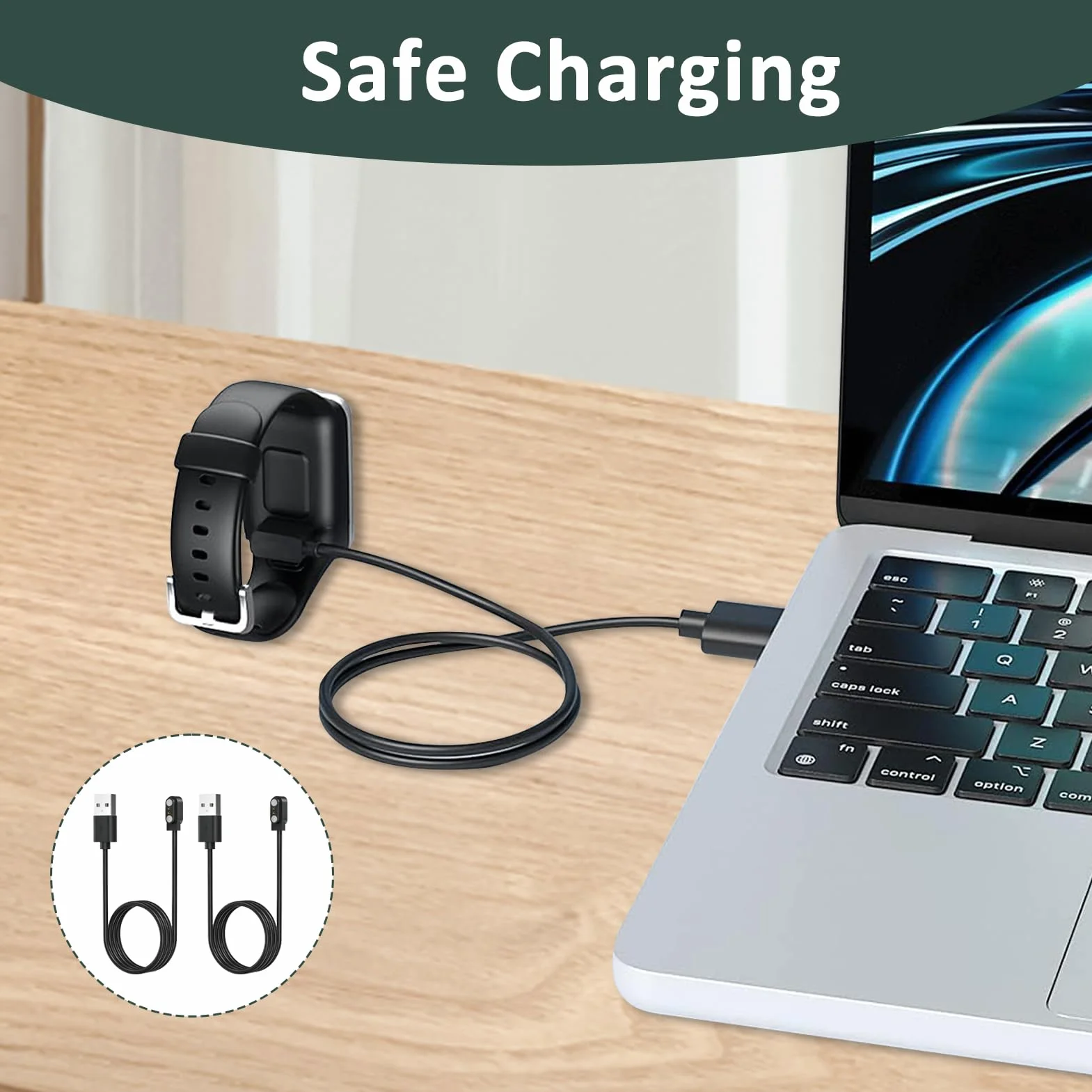 2 sztuki uniwersalnego kabla do smartwatcha, 2 piny, 5 V, uniwersalna magnetyczna ładowarka USB do inteligentnego zegarka, kompatybilny z magnesami o zasięgu 2,54-2,84 mm