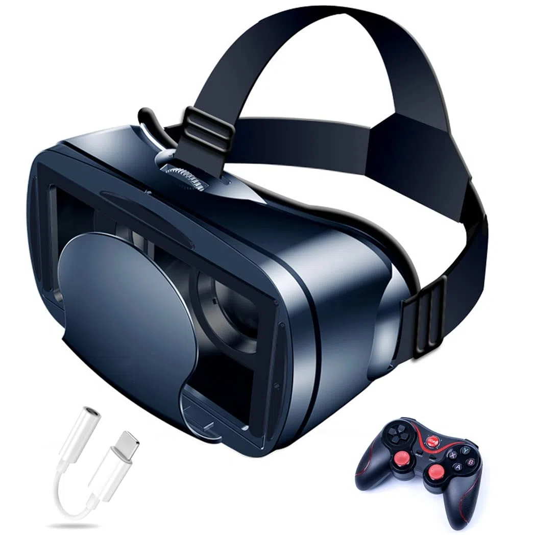 Okulary VR, zestaw słuchawkowy z wirtualnej rzeczywistości, zestawy słuchawkowe VR obsługujące Android i IOS, połączenie Bluetooth do iPhone 13 Pro Max/13 Pro/12/11, do Samsung Galaxy S21, Huawei, Xiaomi
