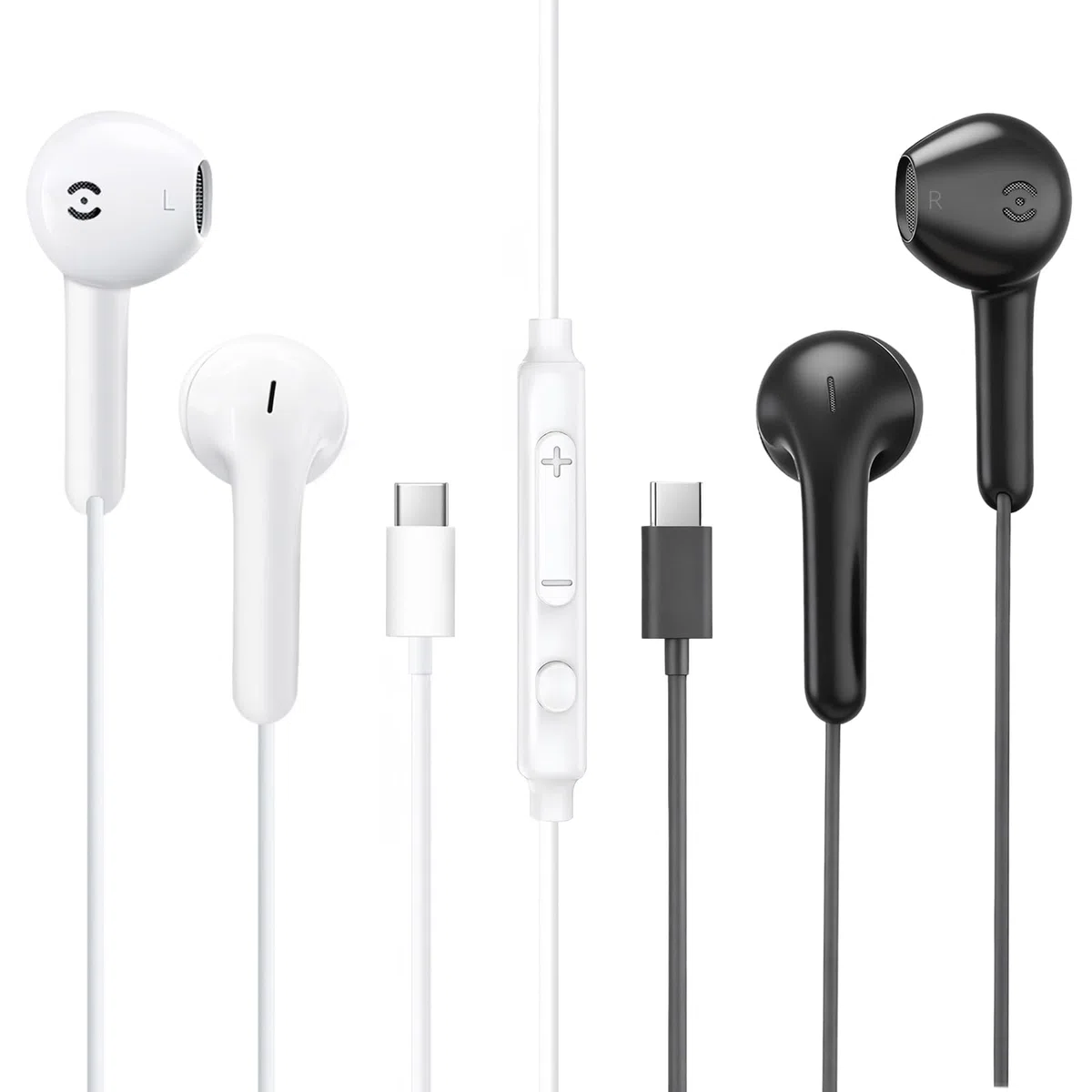 MAS CARNEY 2 Sztuki Słuchawki USB C TH9, Douszne Type-C z Mikrofonem, Kompatybilne z iPhone 15/16 iPad Pro, Samsung Galaxy S25/S24/S23/A55/A53, Google Pixel, Huawei, Oppo, Mi