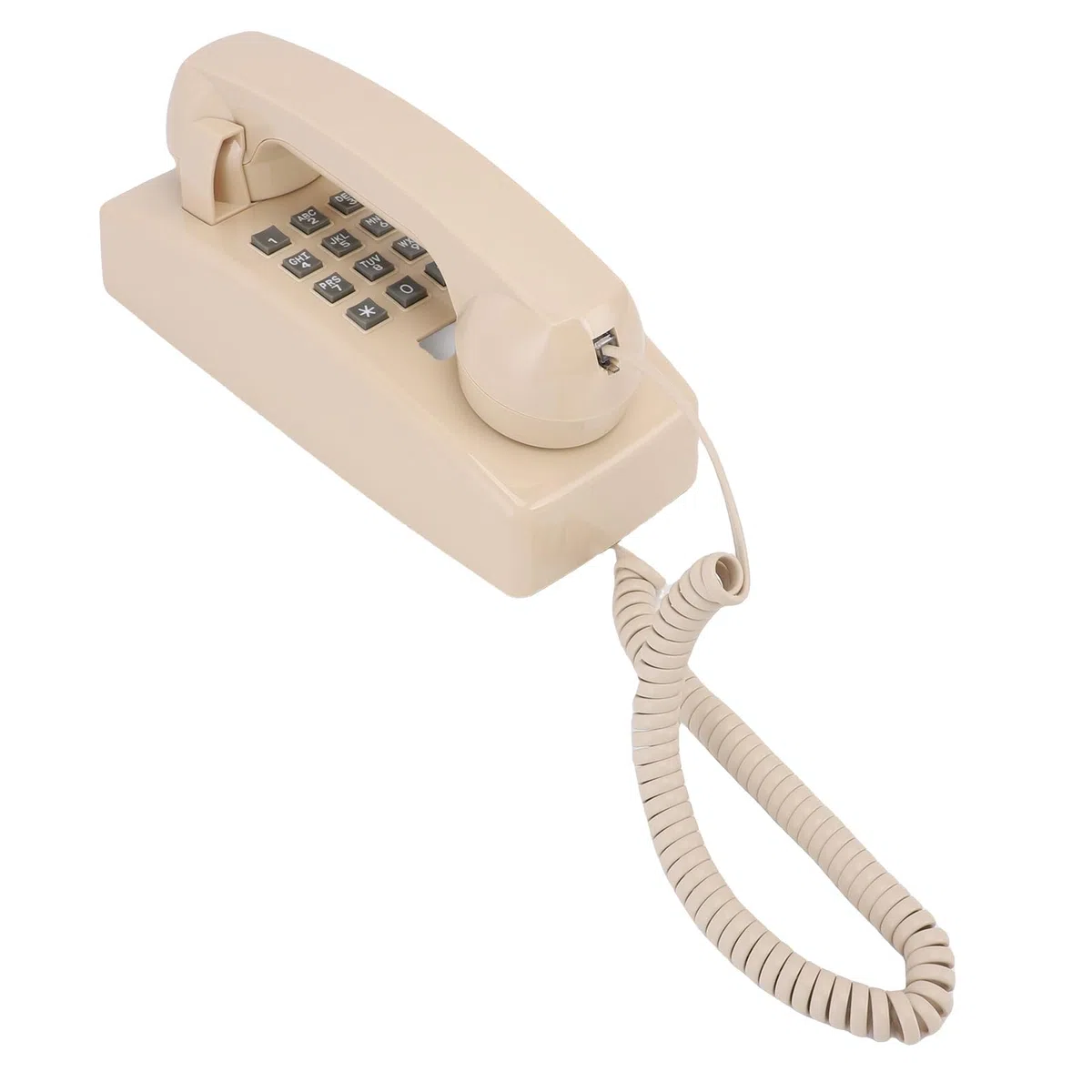 Cocoarm Telefon ścienny w Stylu Retro, Telefon do Montażu Naściennego z ABS, z 3 Przyciskami Szybkiego Wybierania, 3 Poziomami Głośności i Lampkami Stanu, łatwy w Obsłudze dla Domu, Biurka dla