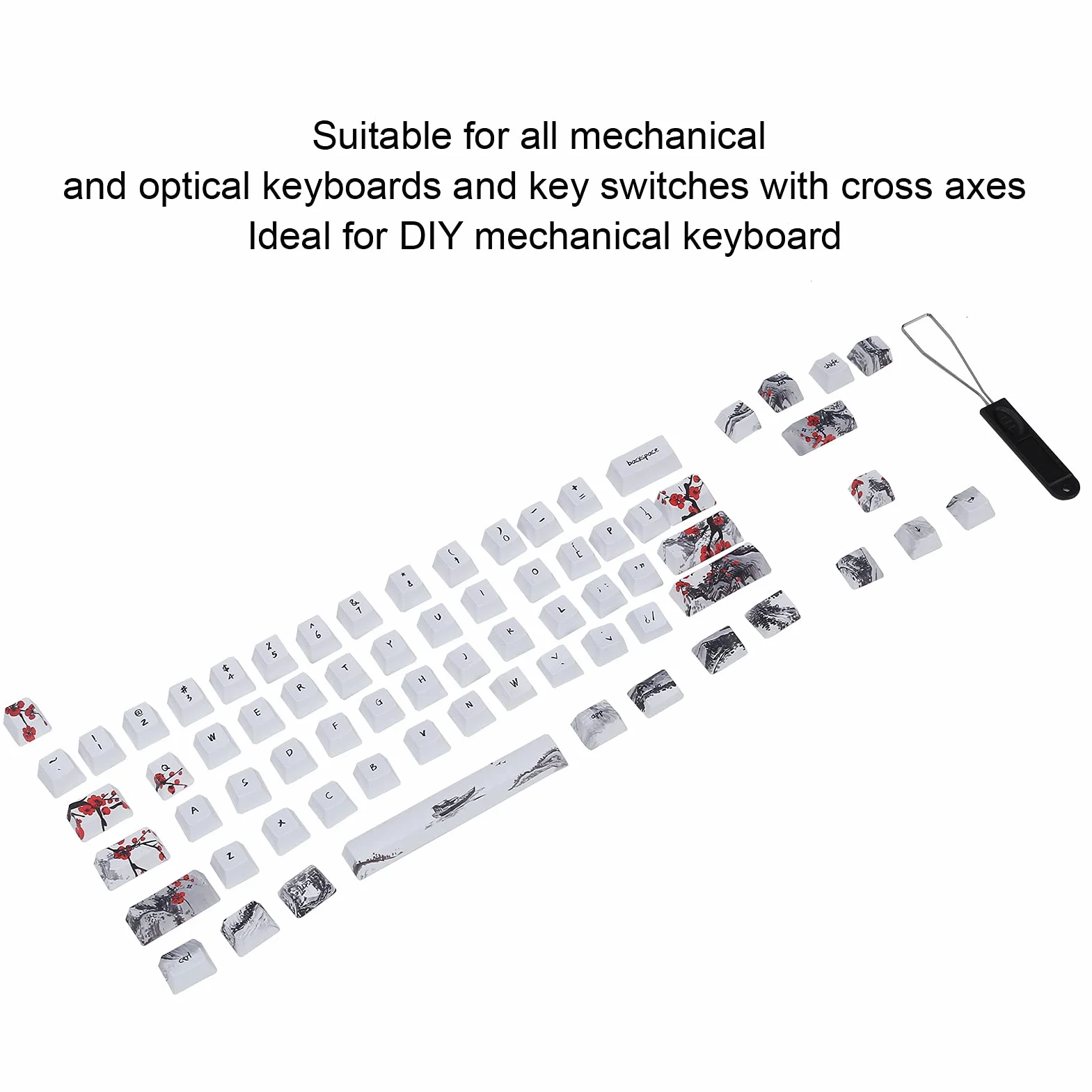 PBT Plum Blossom Keycap, Wangjiang Plum Blossom Keycap w stylu chińskim do klawiatur optycznych do klawiatur mechanicznych