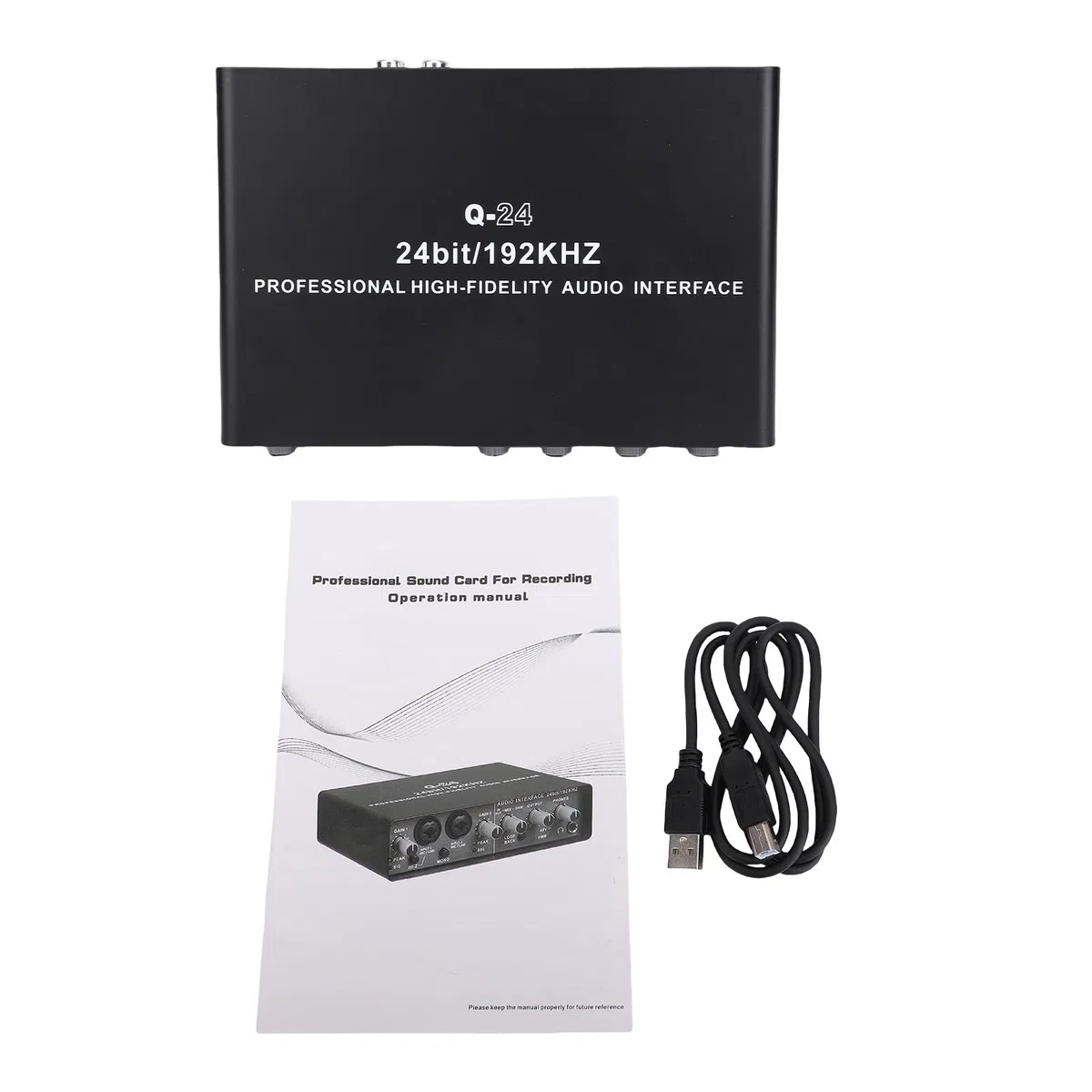 Fockety Karta Dźwiękowa USB, 2 kanał XLR TRS Phantom Power Audio Interface z 192KHz 24bit Wysoka Impedancja, do Komputerowego Nagrywania Podcastingu Przesyłania Strumieniowego